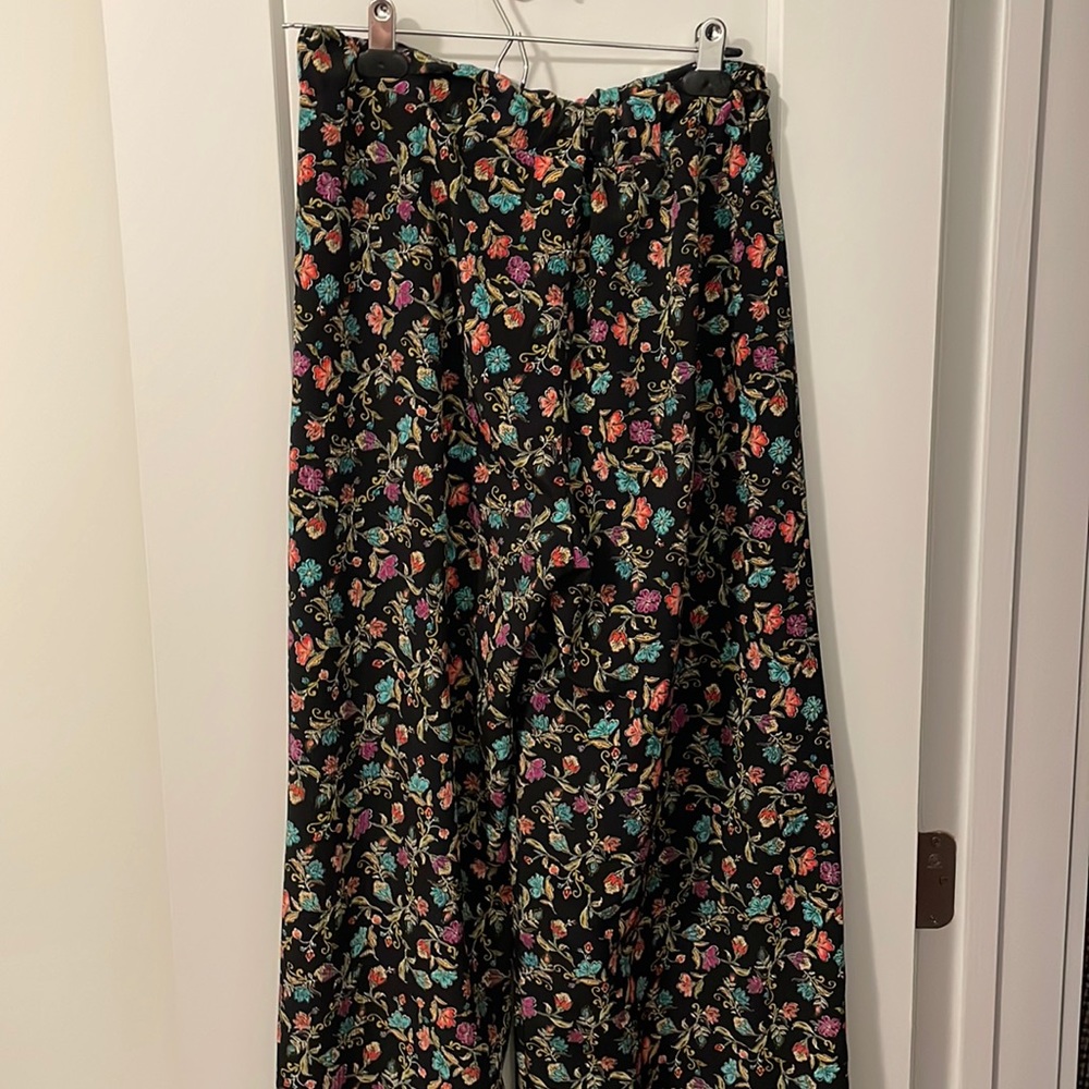 Wild Fable Black Floral Print Flowy Pants